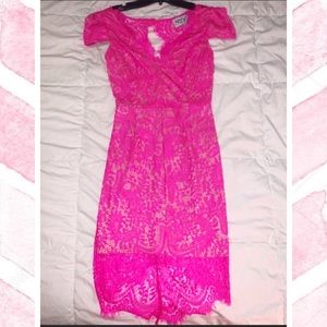 Lace Hot Pink Dress